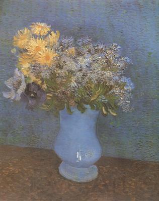 Vincent Van Gogh Vase wtih Lilacs,Daisies and Anemones (nn04)